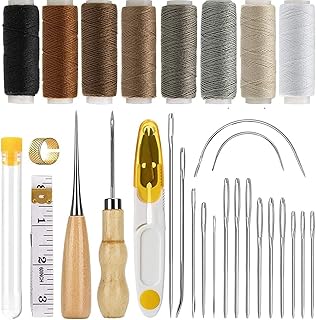BRIIKPP レザークラフト 29点セット 革小物セット 手縫い 裁縫道具 手作り DIY 針 手縫い革用 裁縫キット