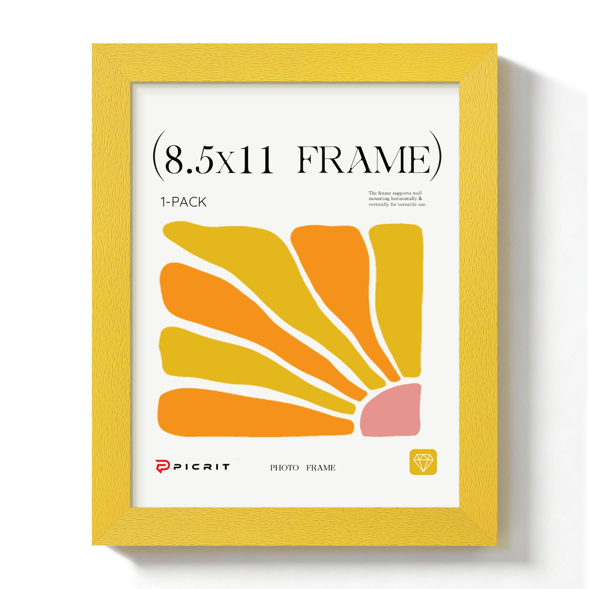 Photo 1 of Picrit 8.5x11 Picture Frame, Mustard Yellow