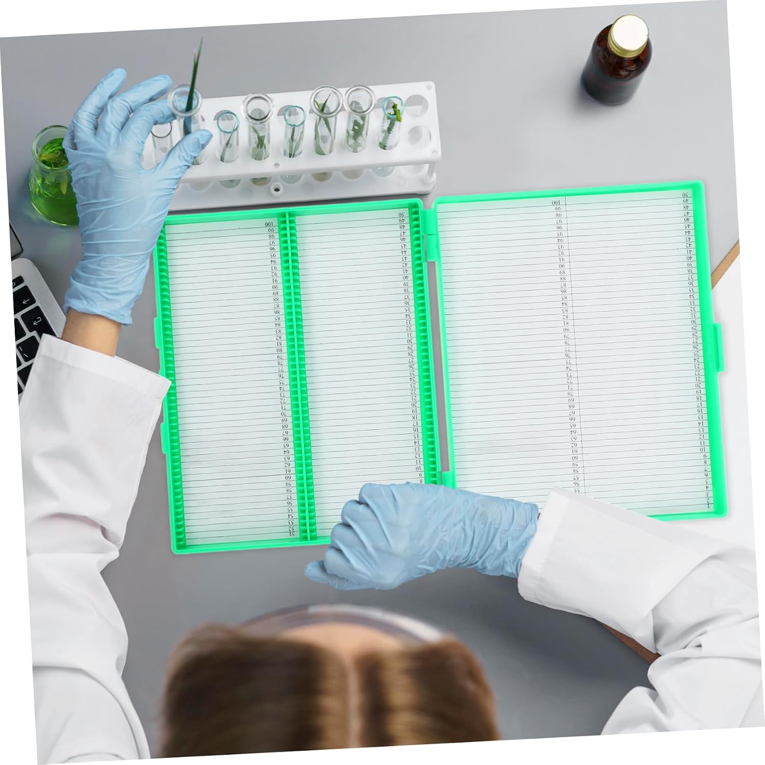 Zerodeko Glass Slide Holder Microscope Slide Boxes Lab Storage Educational Institution