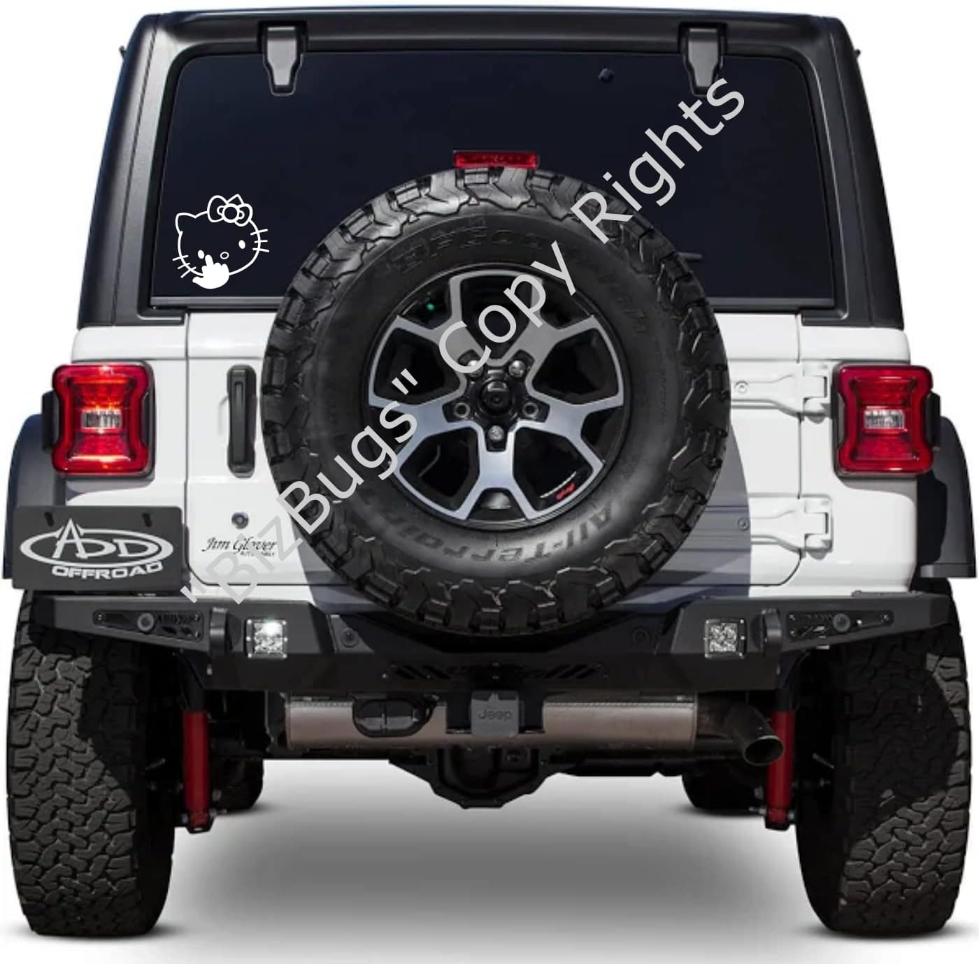 Kitty Car Decal Sticker with Middle Finger for Cars Window Trucks Bumper Vans SUVs Walls Toolbox Gift Laptops 5.5 inches Wide |White|. - Image 2