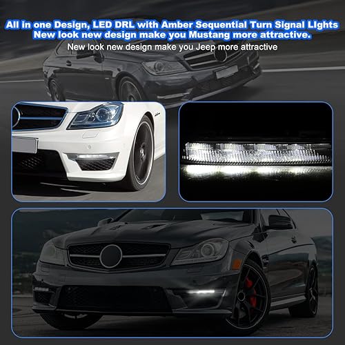 Miniatura 2 de Nixon Offroad Luces antiniebla LED para Mercedes Benz C200C300C63 AMG 2012-2014, luces antiniebla para Mercedes Benz C250C350 2012-2015 (solo modelo