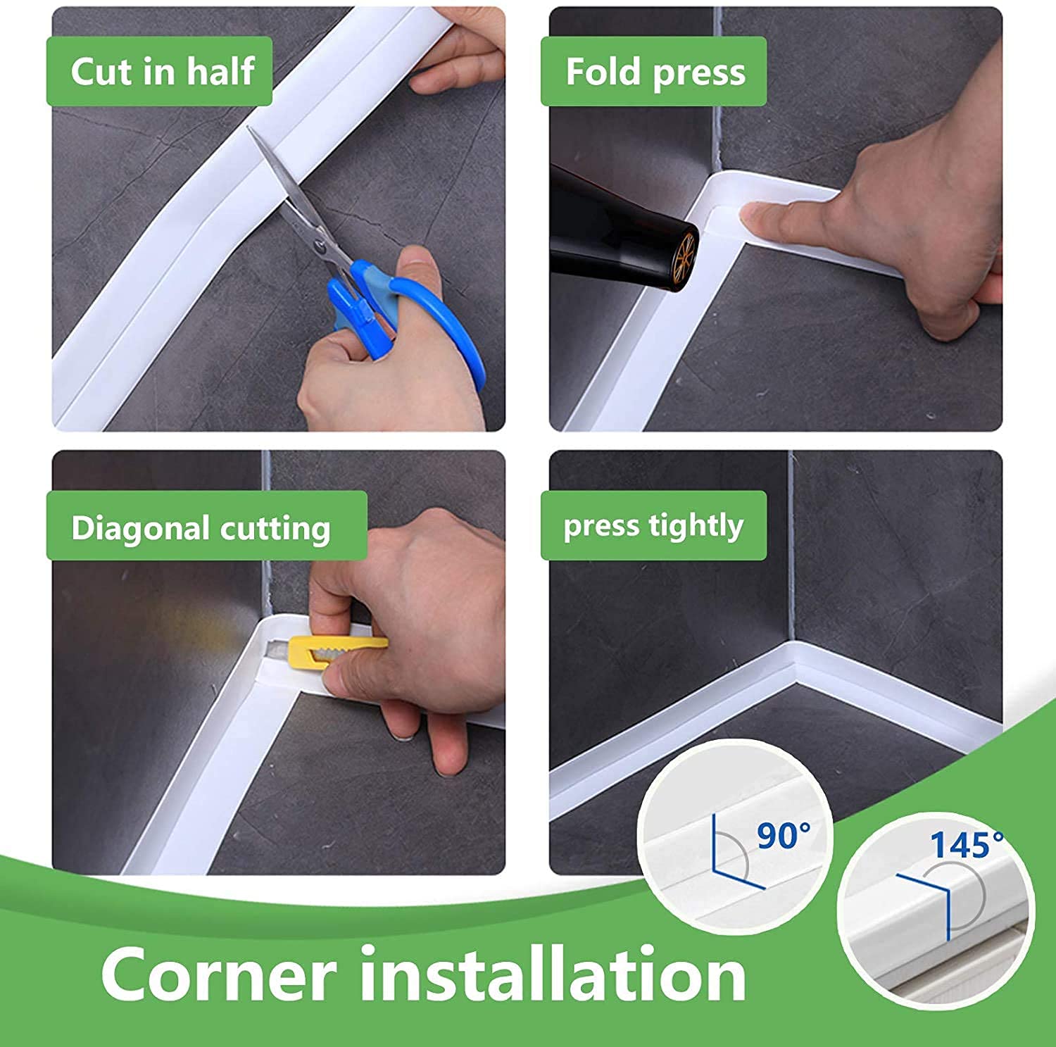 Earthcone Wall Sealing Strip, Waterproof Self-Eidsive Kitchen Caulk Tapa Batherath Bating Basin Basin Edge Decorative waterproofing bathroom gap corner line sticker tape for home, for home, office (1pcs) Earthcone Wall Sealing Strip, Waterproof Self-Eidsive Kitchen Caulk Tapa Batherath Bating Basin Basin Edge Decorative waterproofing bathroom gap corner line sticker tape for home, for home, office (1pcs)