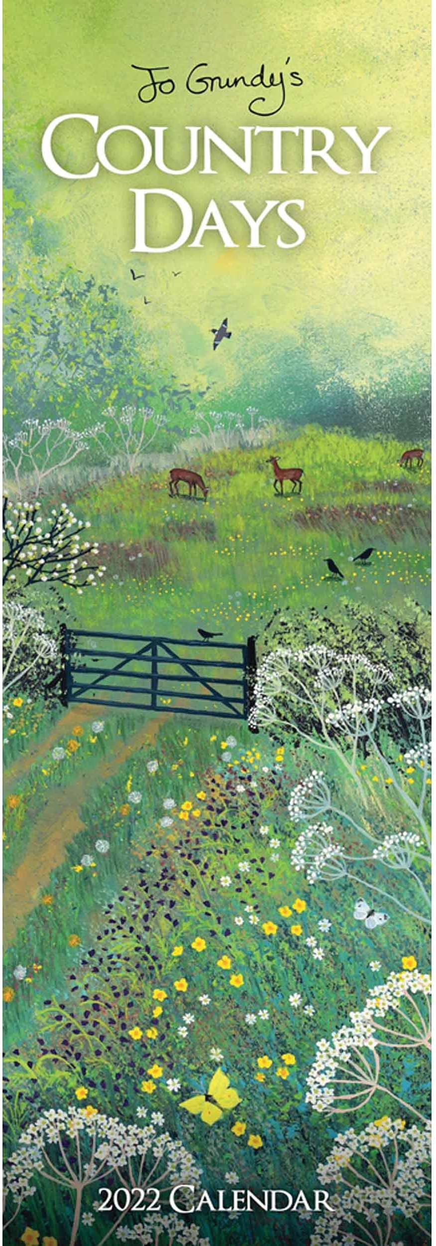Jo Grundy Country Days 2022 Slim Wall Calendar (14.5 x 42.1 cm)