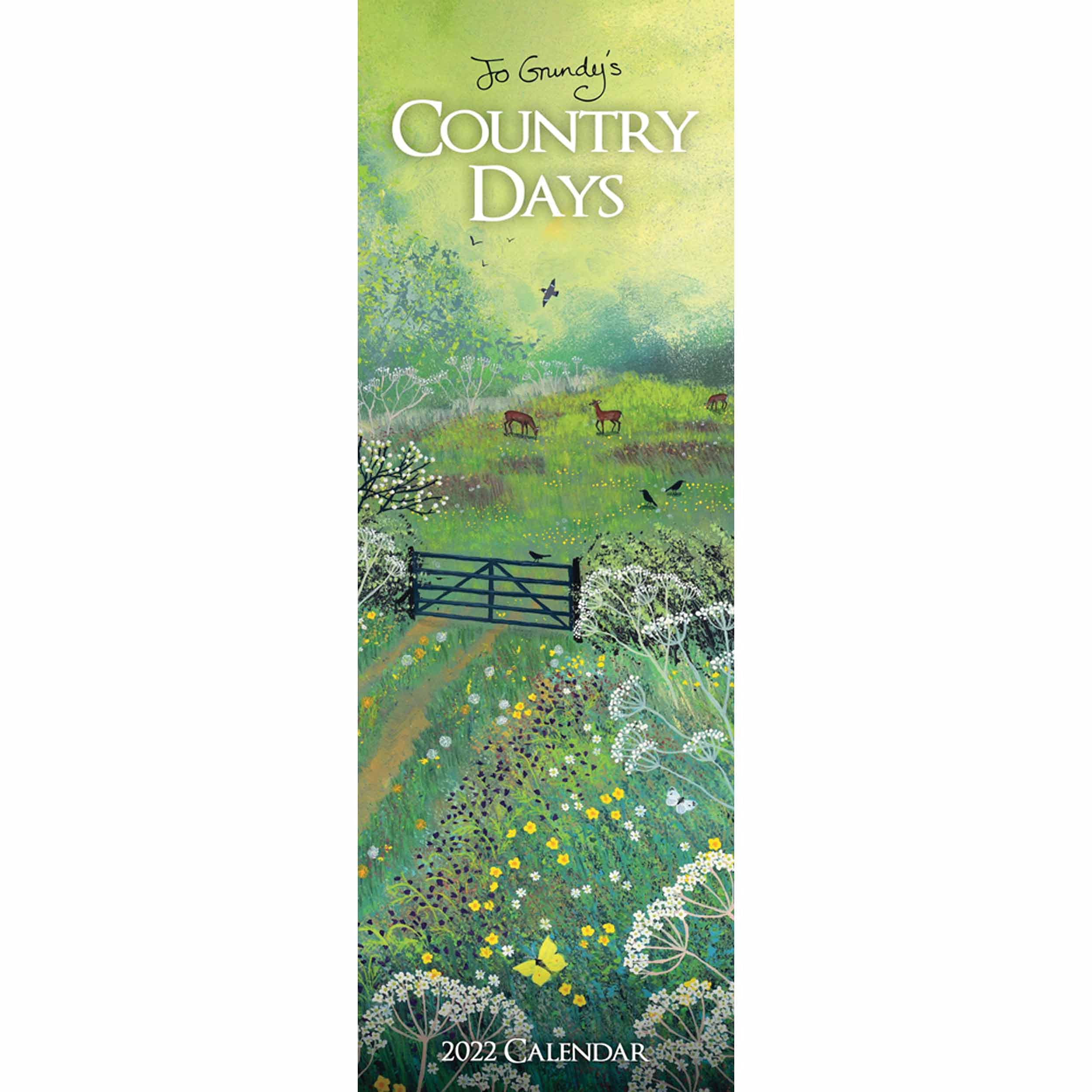 Jo Grundy Country Days 2022 Slim Wall Calendar (14.5 x 42.1 cm)