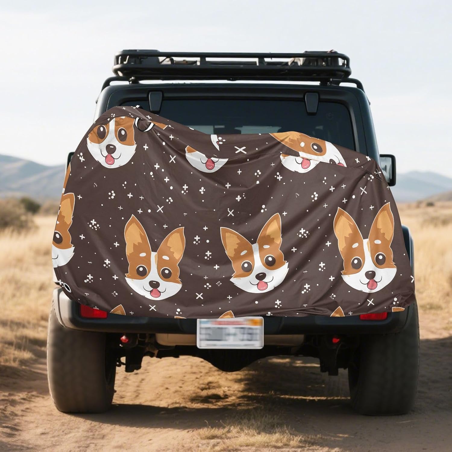 ALAZA Dog Cut Puppy Stars Bike Cover Waterproof Outdoor Ebike Bicycle Covers Tarp Protection for 1/2 Bikes, Sun UV Dust Wind Proof