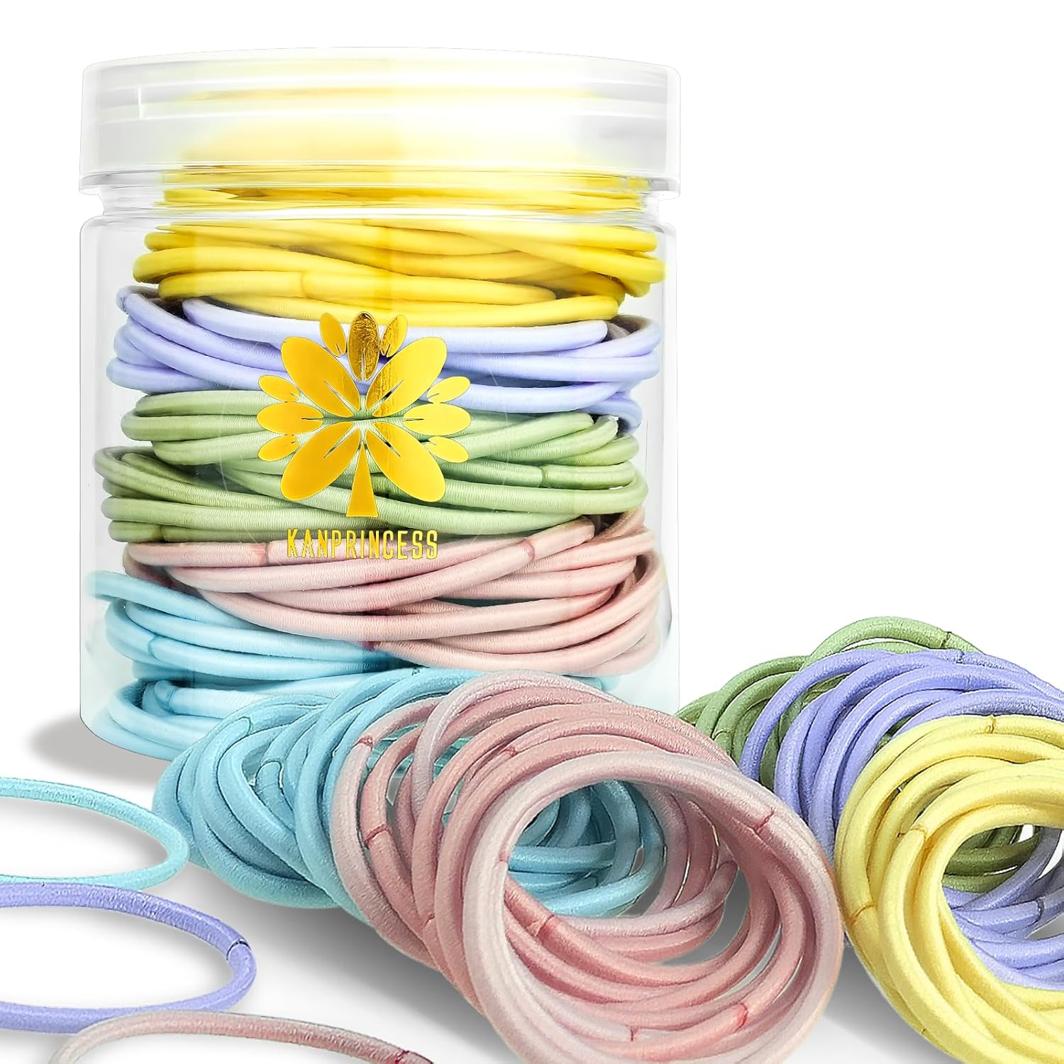 KANPRINCESS Brown Hair Ties, Ponytail Holders No Damage For Women, Elastic Hair Bands For Thin and Thick Hair (100 PCS)