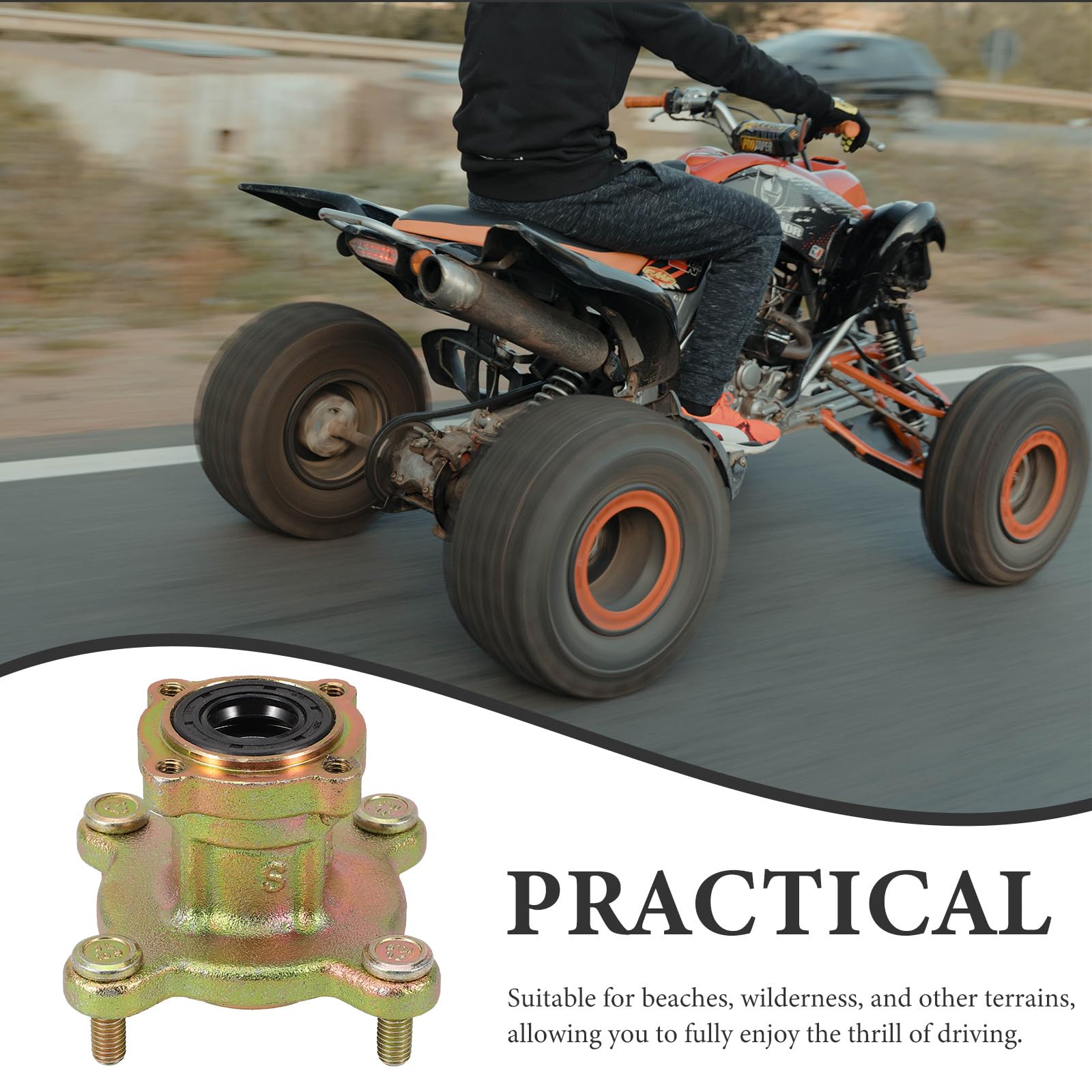 VALICLUD Mozzo Ruota Anteriore ATV 4 Fori 15Mm, Cerchione Go-Kart 88Mm, Ricambio per Go-Kart 50-110cc, Consigliato per Terreni Fuoristrada e Piste Sterrate