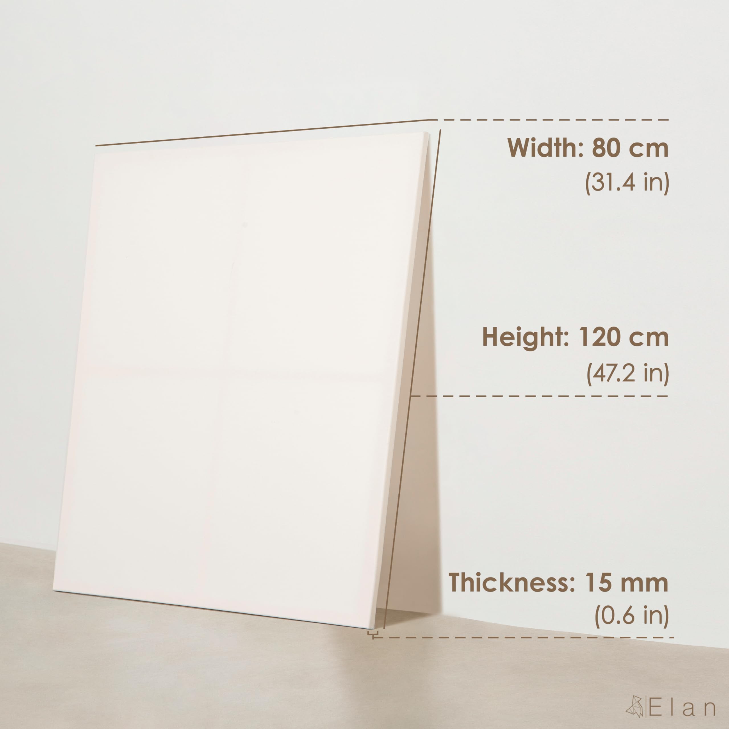 Elan Lienzo 80x120 cm, Pack de 3 Lienzos Para Pintar 380 GSM | Fabricado con 100% Fibra Natural de Algodón, Libre de Ácidos, Blanco, Ideal para Pintura al Óleo