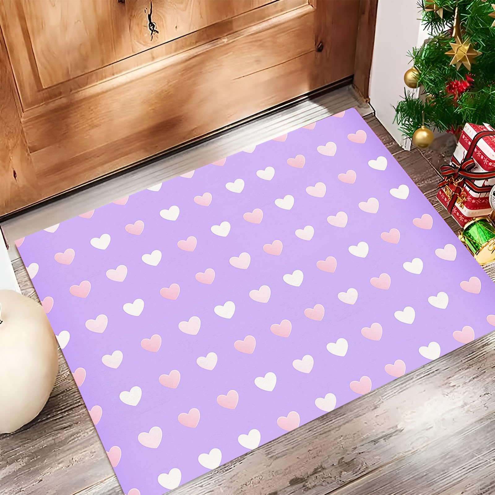 Paillasson Mignon Petit Cœur Tapis de Sol Violet pour une Entrée Chaleureuse
