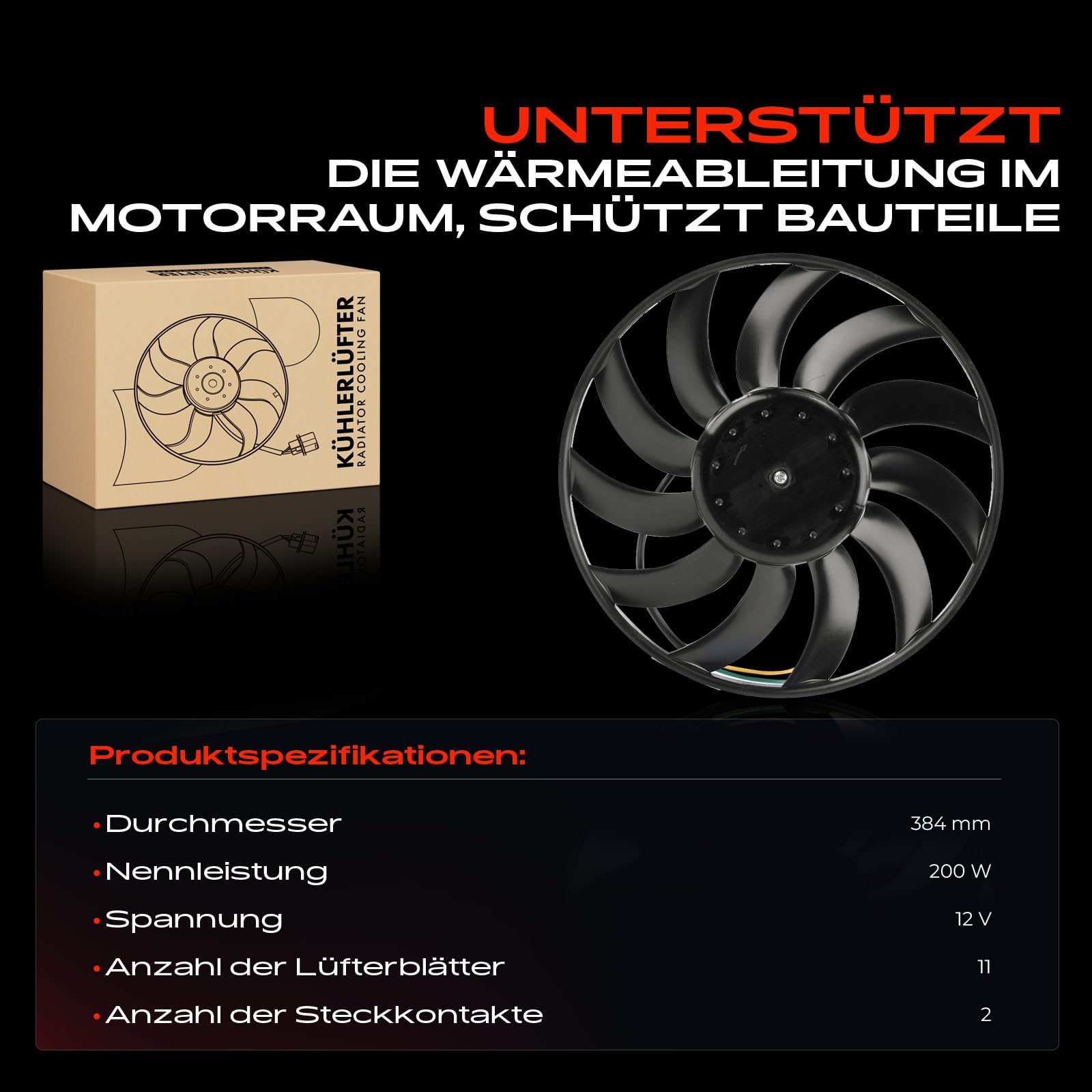 Frankberg Lüfter Motorkühlung Kühlerlüfter