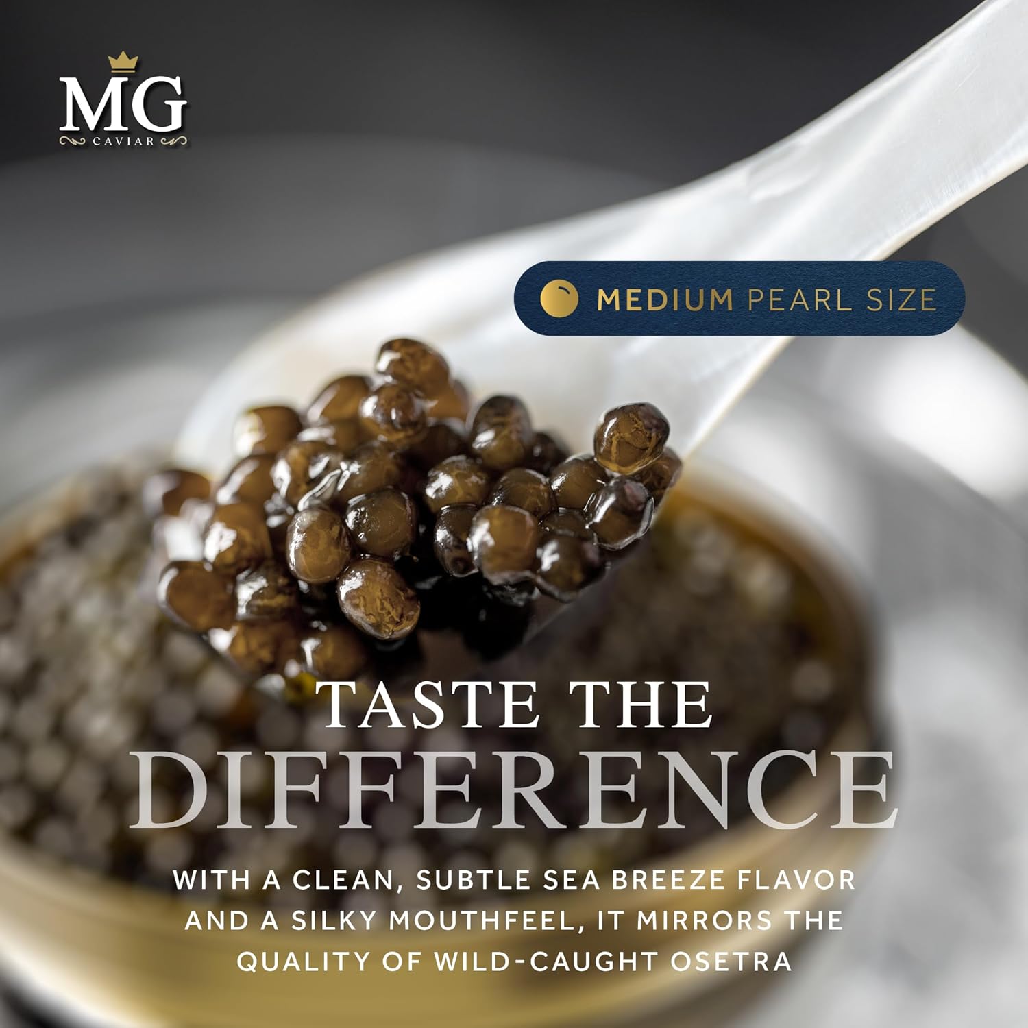 MG Gourmet Grade 1 Siberian Sturgeon Caviar – Priority Overnight Shipping of Elite Malossol Black Caviar Food – Premium Buttery Fish Eggs – 4-6 Week Shelf Life – 28g (1 oz)
