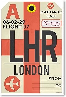 LHR - London Airport Tag - NEW Travel Poster