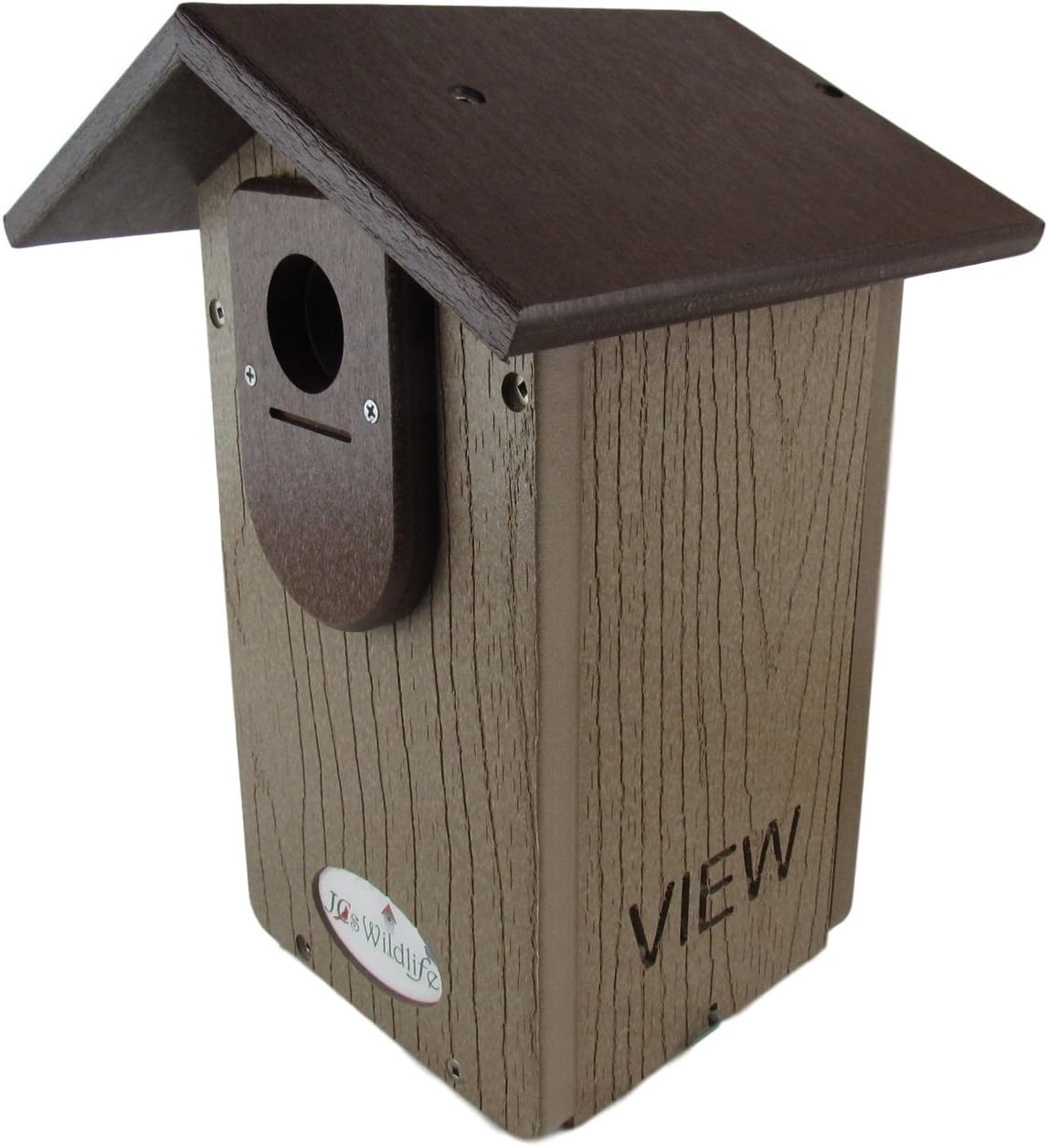 JCs Wildlife Ultimate Eastern and Western Bluebird House with Denali Squirrel Proof Mounting Pole Kit - Garden Birdhouse and Pole Combo (Brown and Brown)
