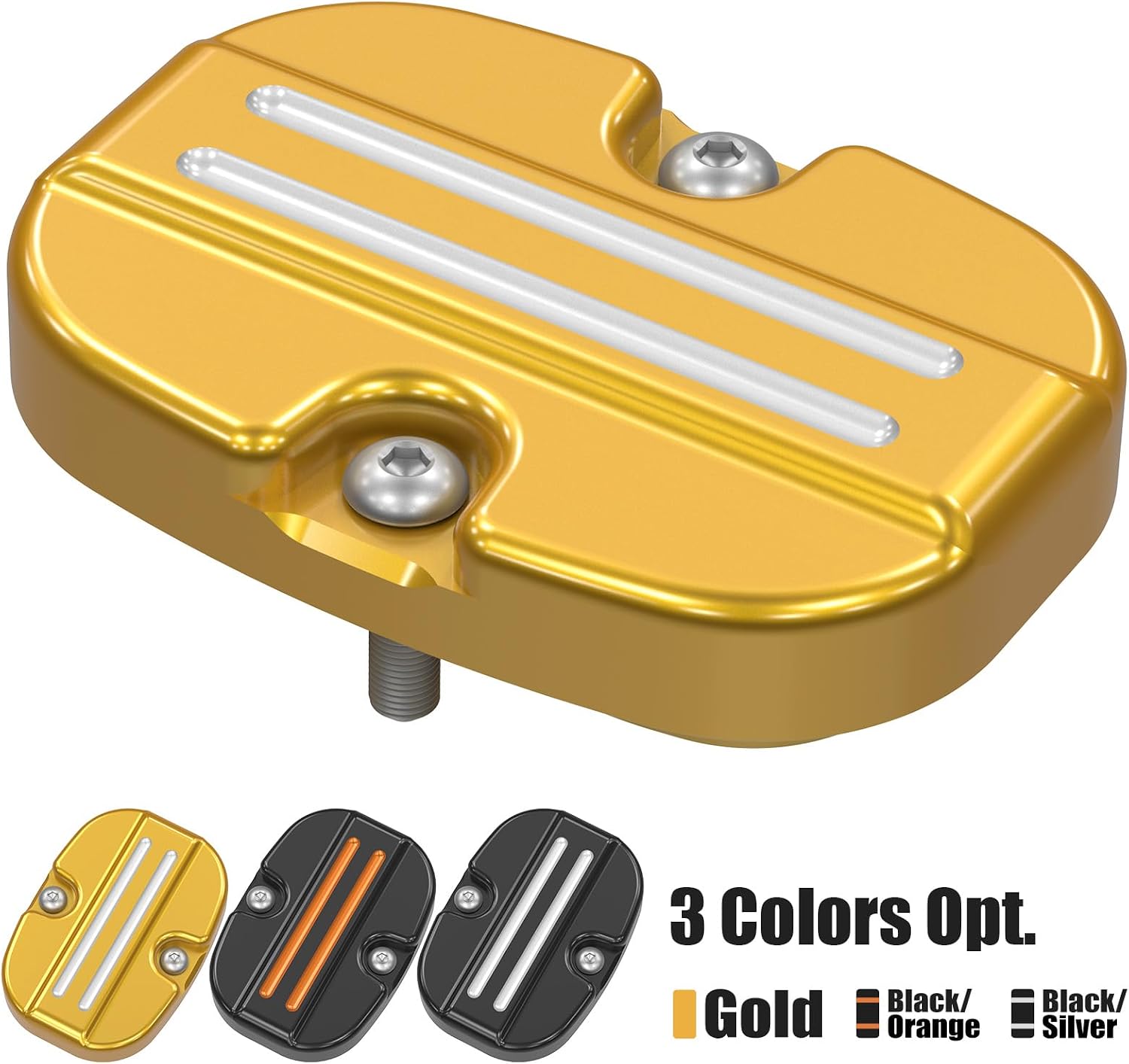 NICECNC Gold Rear Brake Master Cylinder Cover 6061 Aluminum Rear Brake Master Cylinder Guards Compatible with Harley CVO Limited FLHTKSE 2014-2021, CVO Road Glide FLTRXSE 2018-2024, See Fitment