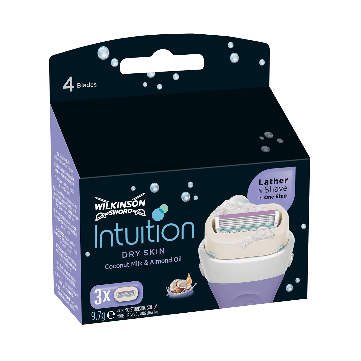 Wilkinson Sword Intuition Dry Skin Razor Blades for Women, Pack of 3