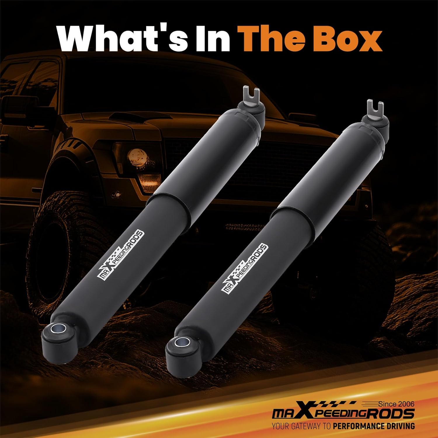 maXpeedingrods 7-8” Rear Lowering Shock Absorbers for Chevy/GMC C1500 1988-1998 2WD, Nitrogen Charged Drop Shock