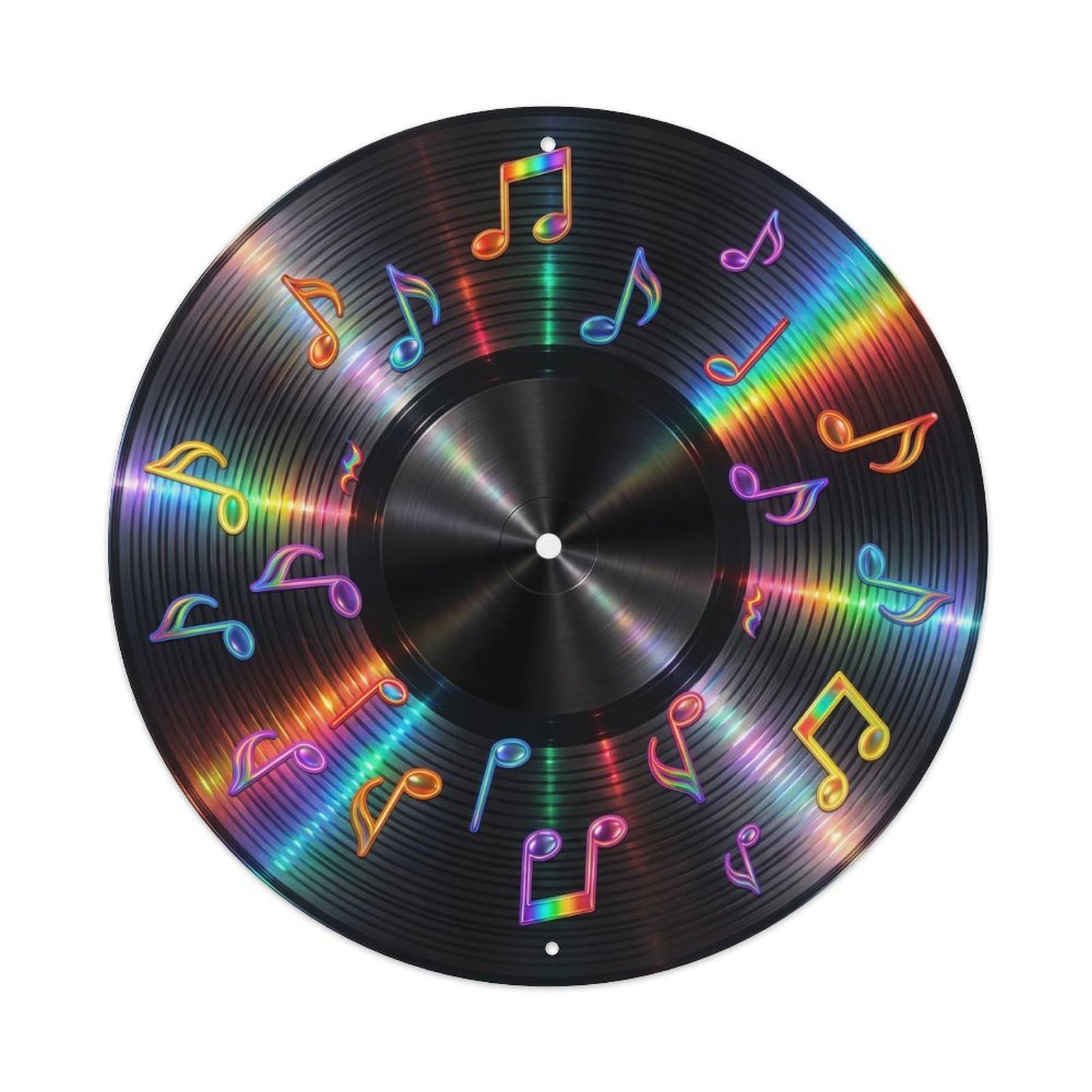 Colorful Music Vinyl Records Metallic Bright Gleam Metal Tin Sign