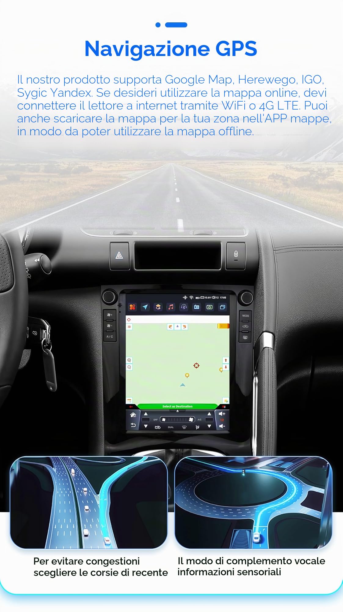 Android 14 9,7 pollici autoradio per Peugeot 3008 2010-2017 4 core 2 GB e 64 GB di memoria, supporta auto wireless carplay/Android, controllo volante, WLAN/4G, FM