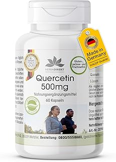 Quercetin 500mg - 60 Kapseln - Hochdosiert | HERBADIREKT by Warnke Vitalstoffe - Deutsche Apothekenqualität
