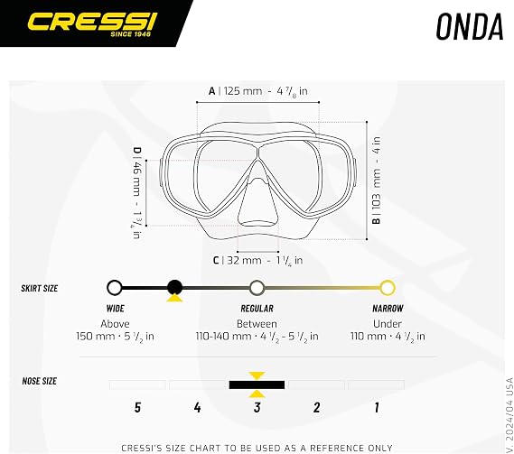 Cressi Onda Mask, Hypoallergenic Silicone, Soft Mask Skirt Mask