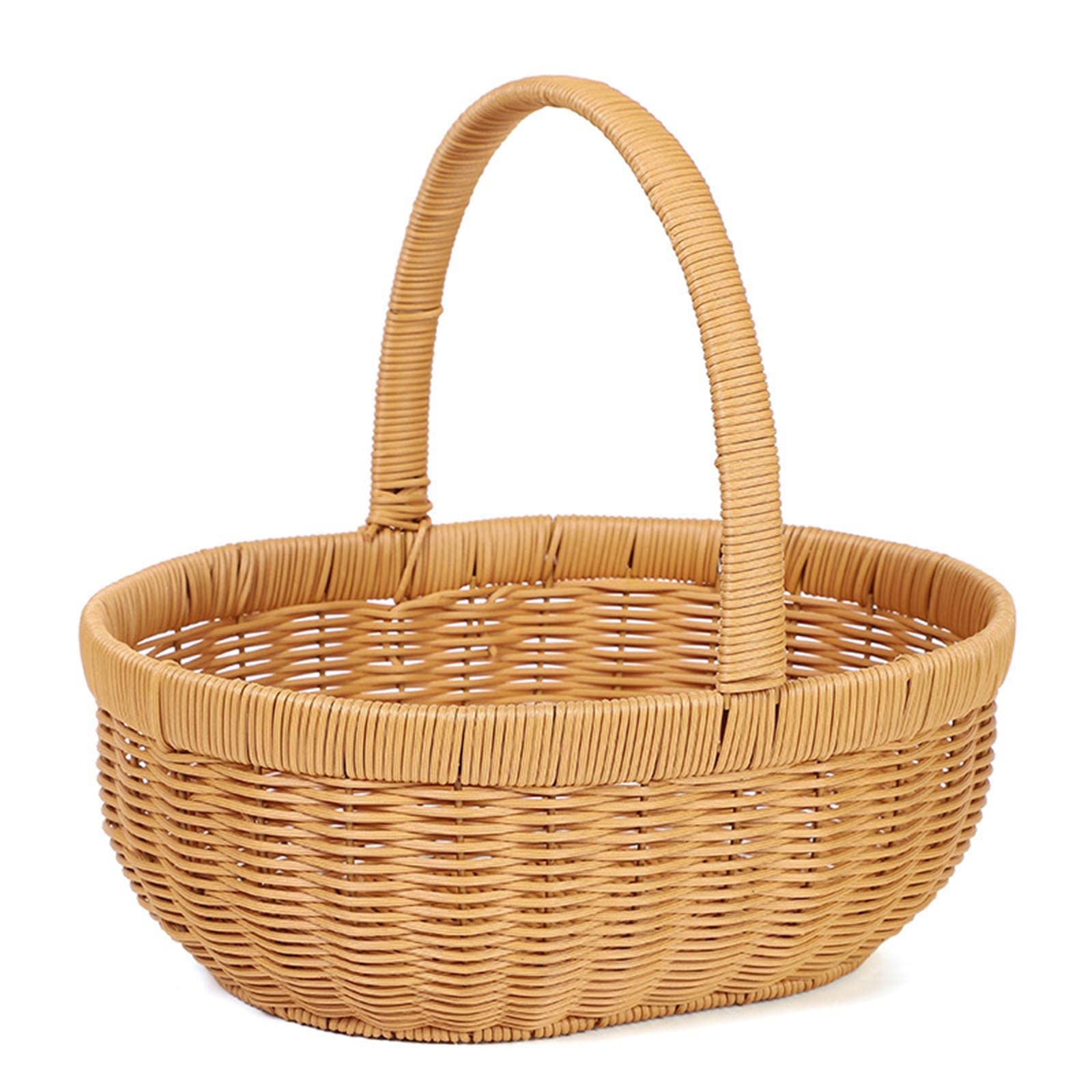 【最安値‼️】ROUND TRIP BASKET Wicker Picnic Basket Easter Basket with Liner Hand-Woven Oval