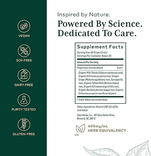 Miniatura 2 de Gaia Herbs Cardo marianoYellowdock 2oz, 2 oz (multipaquete)