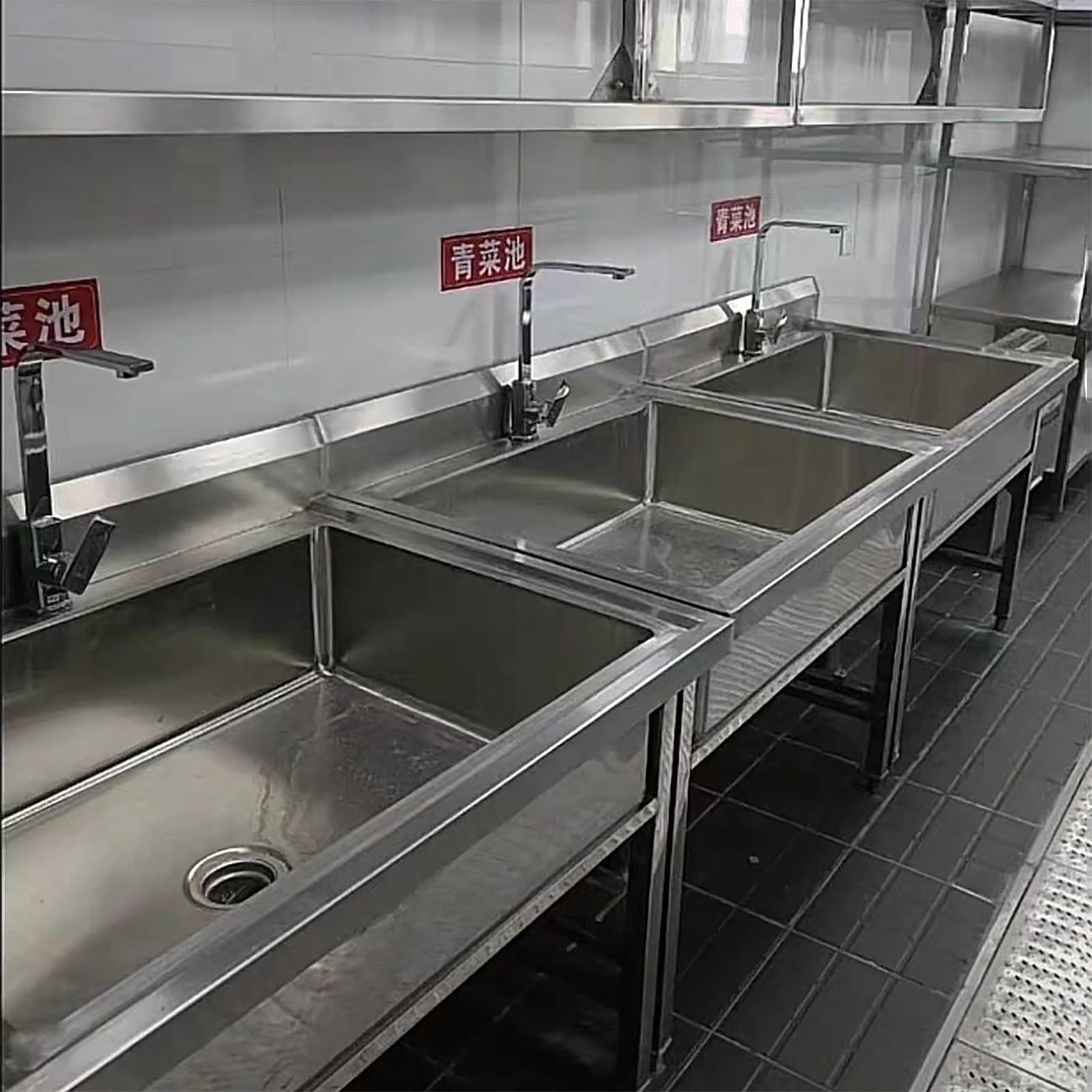 Edelstahlspüle, Küchenspülen mit einer Schüssel, Waschbecken für Wasch- und Hauswirtschaftsräume, Spülbecken für gewerbliche Restaurants, Spülstation im Freien, freistehendes Waschbecken, fü