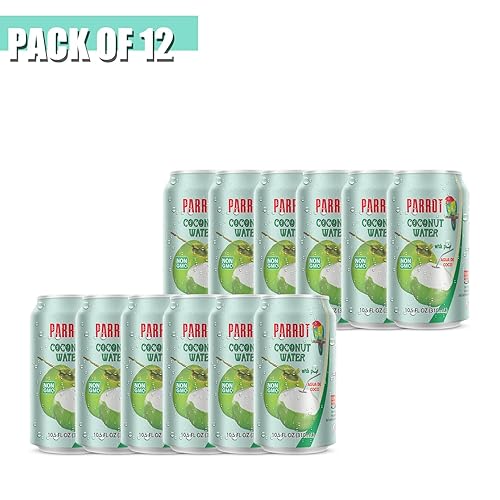 Miniatura 3 de Parrot Agua de coco de marca con pulpa de 11.5 onzas líquidas. Nuevo embalajeRefrescante sabor a coco natural esencial a base de plantas,