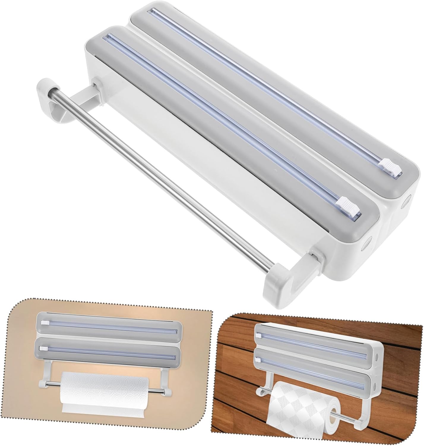 Ciieeo Foil Dispenser Cutter Paper Towel Storage Wrapping Paper Holder Aluminum Foil Organizer Easy Access Modern