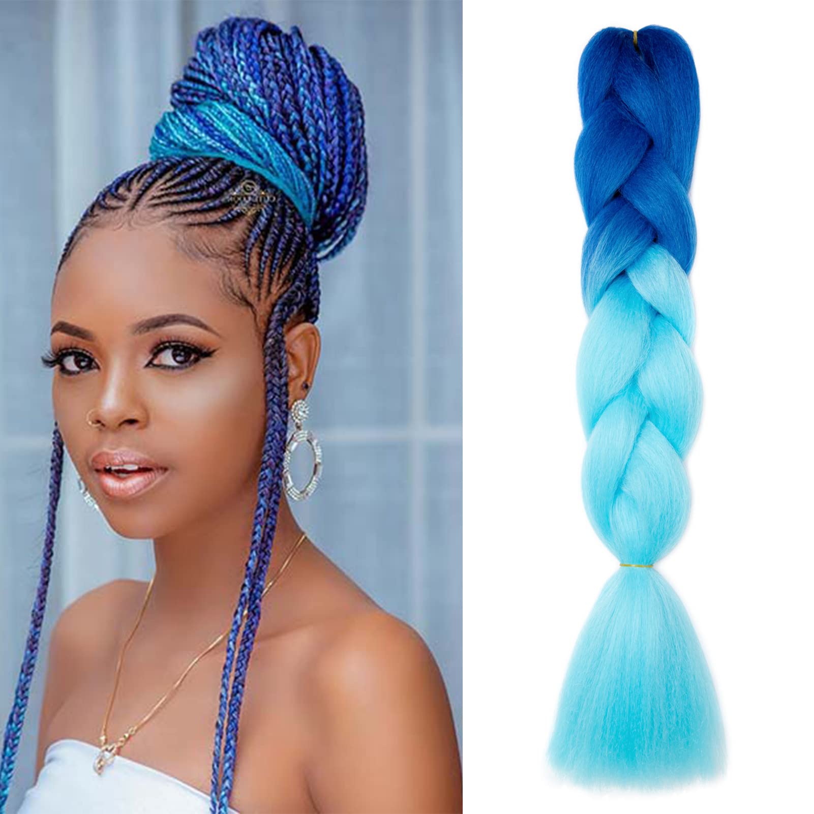 60cm Extensiones de Pelo Trenzas Africanas Castaño Oscuro Extensiones para Trenzas Africanas 1 pcs 100g Kanekalon Pelo para Trenzas Africanas Sintetico Extensiones de Trenzado Cabello Braiding — view 135
