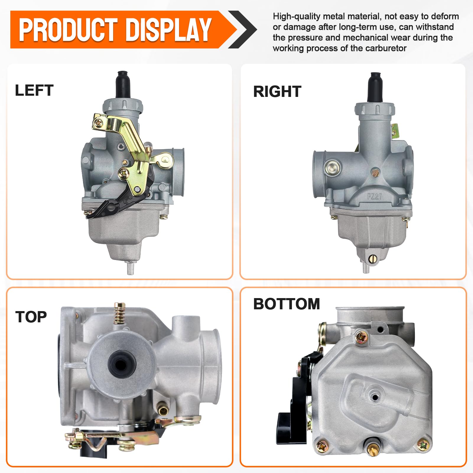 WOOSTAR Carburateur PZ26 de 26 mm avec filtre à air, filtre à carburant