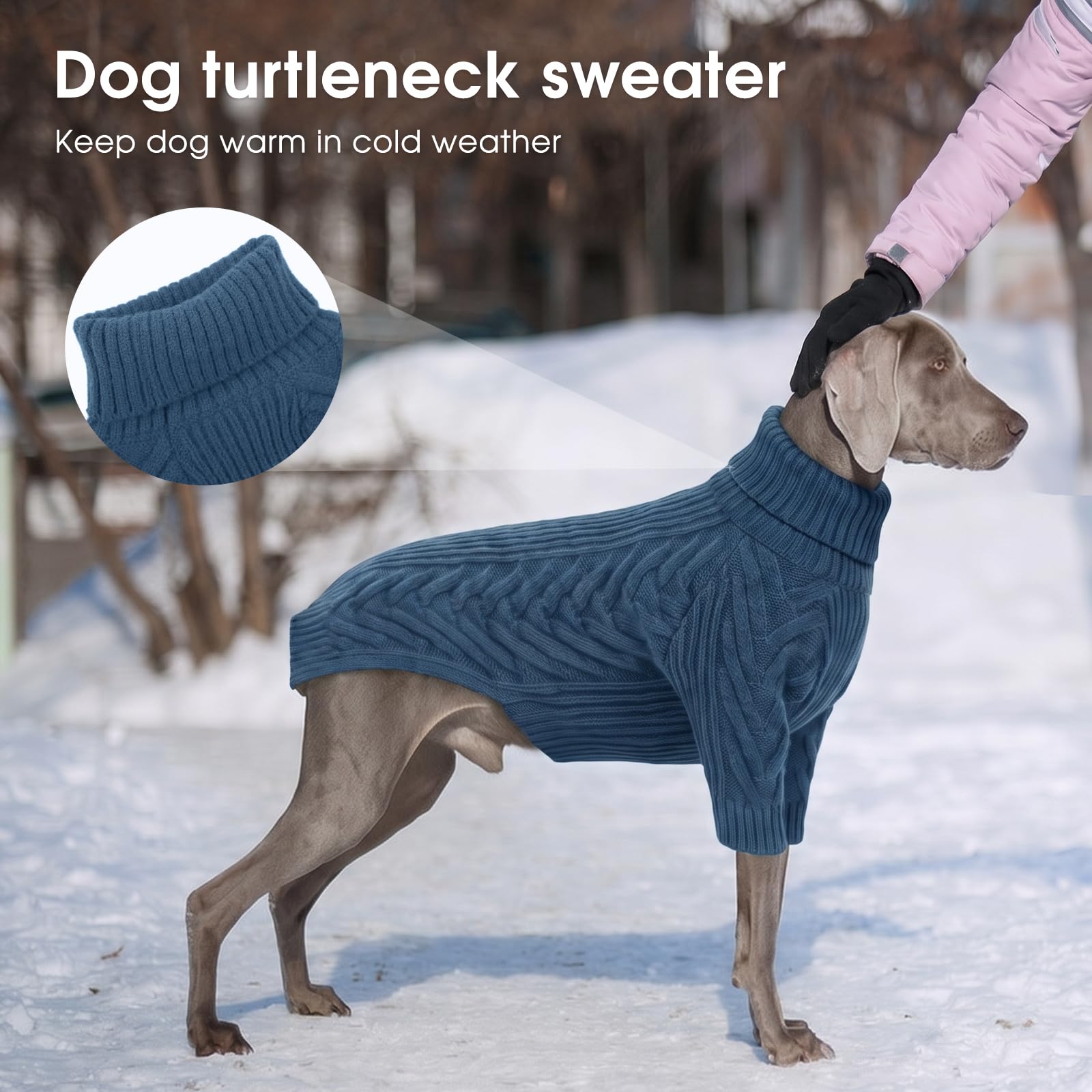 Pull en tricot à manches longues pour grand chien, fille, garçon, taille | Sweat-shirt pour animal de compagnie facile à enfiler et à enlever, vêtement pour chien, pull tricoté à col roulé pour
