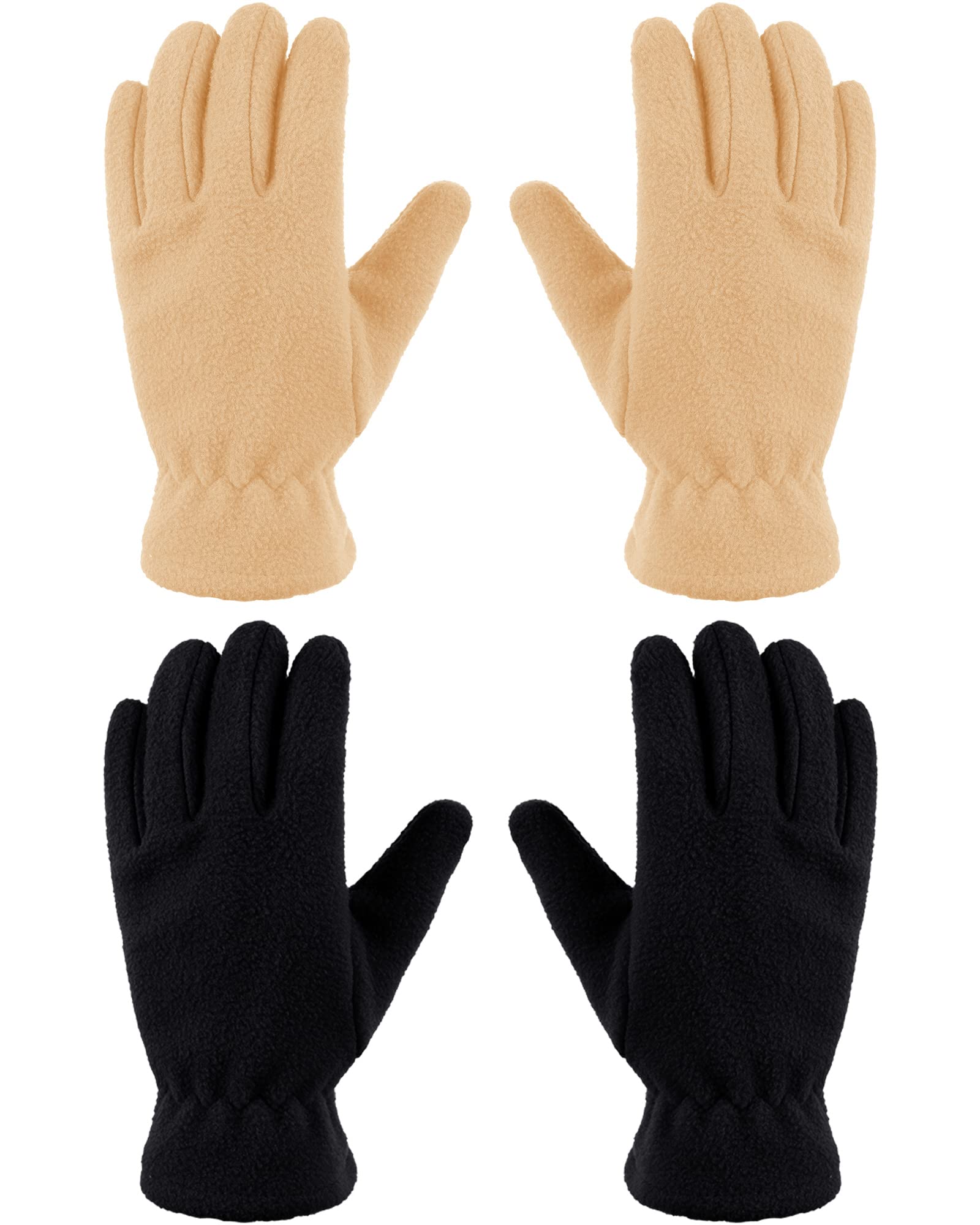 Geyoga 2 Pairs Kids Fleece Gloves