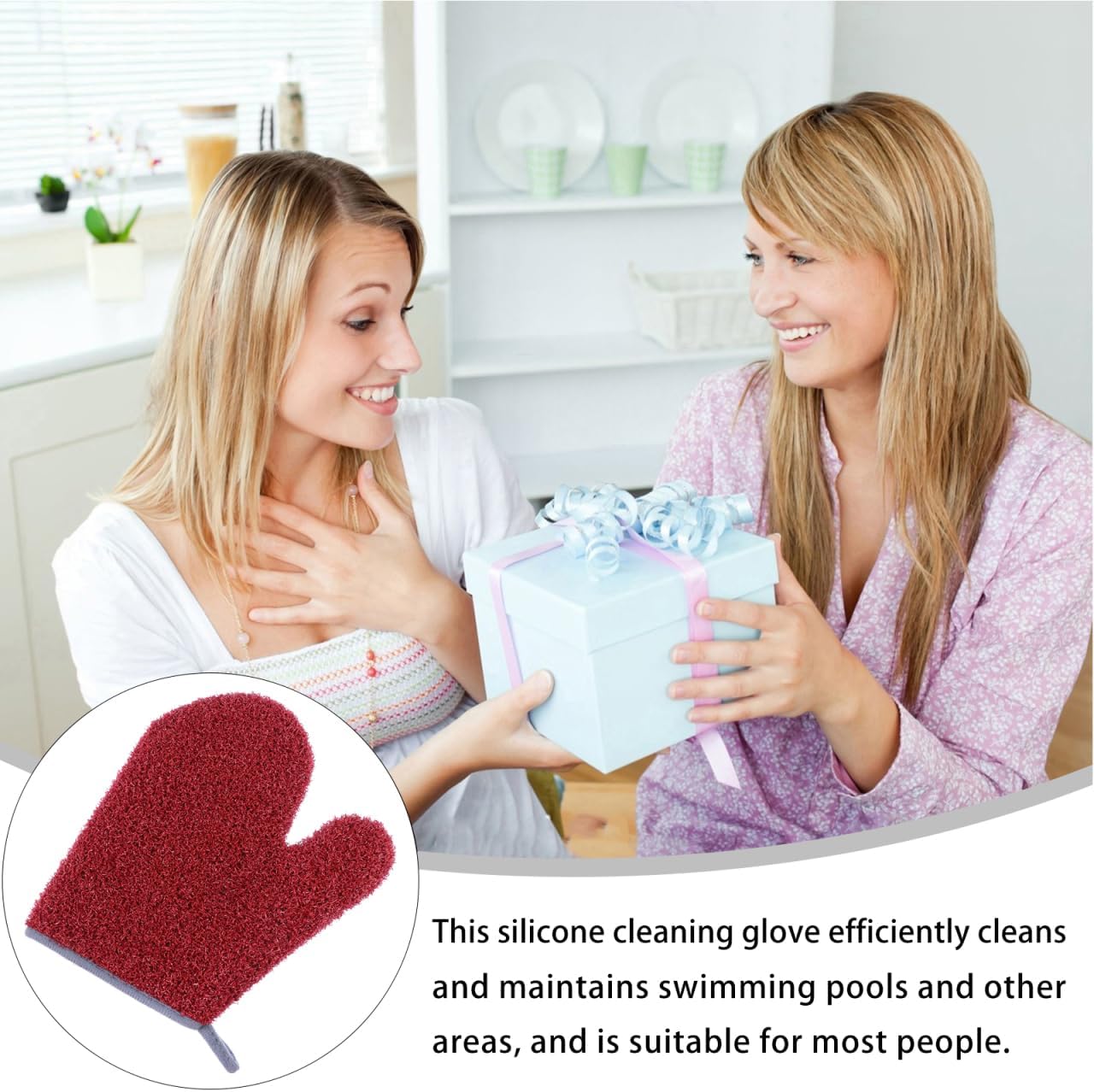 DOITOOL Pool Cleaning Gloves for Swimming Pool Hot Tub Spa Silicone Scrubbing Mitt for Efficient Dirt and Stain Removal Durable Glove for Outdoor and Indoor Use