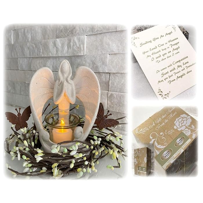 Buy Memorial Angel Candleholder Statue with LED Tealight, Sympathy