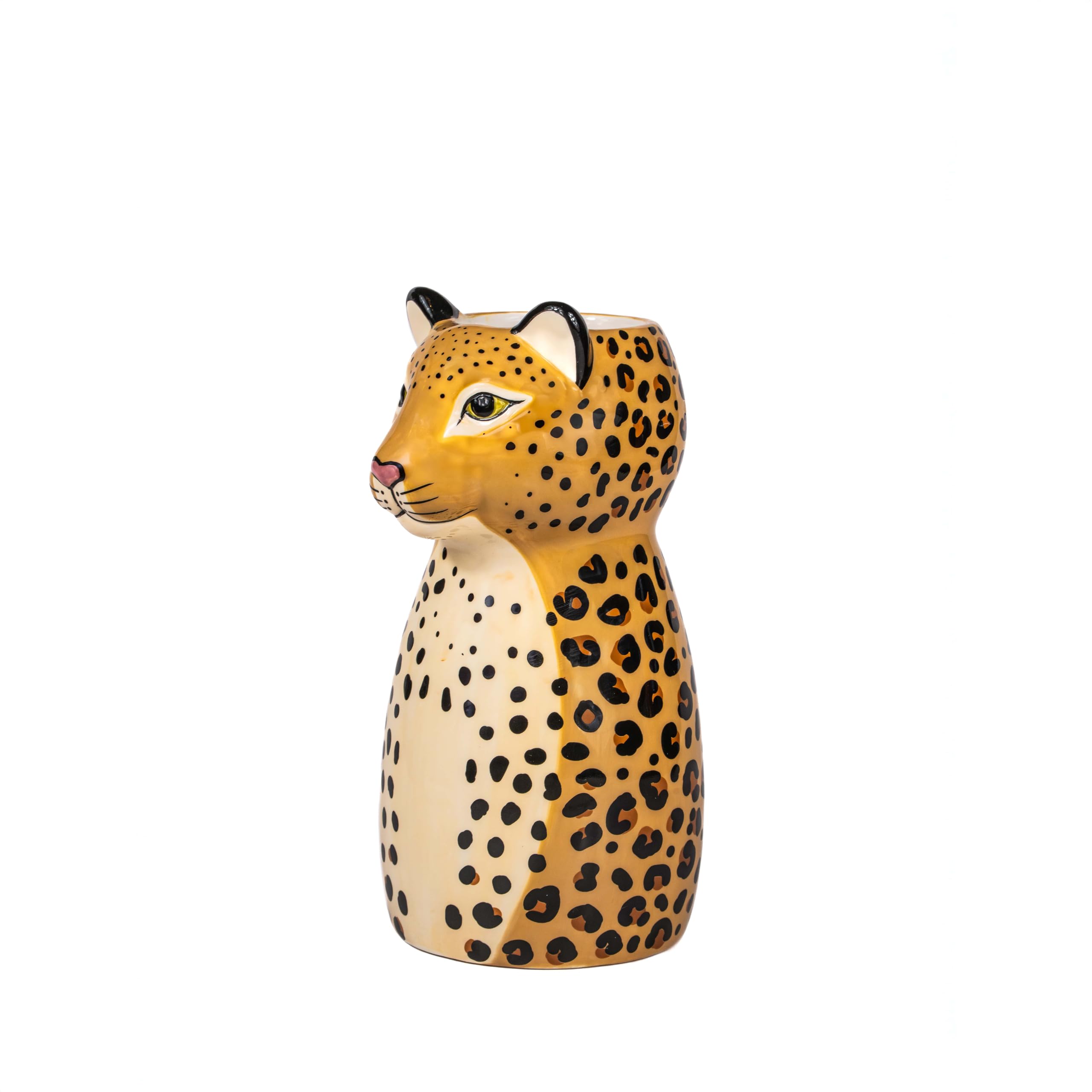 Sass & Belle Leopard Shaped Flower Vase – Quirky Home Decoration Vase with Leopard Print – Cute Flower Pot, Living Room Accessory