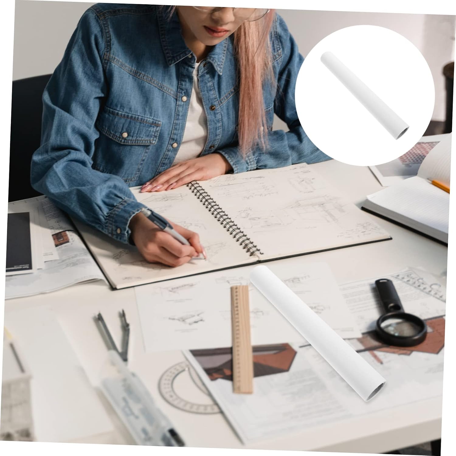 KALLORY 1Roll Portable Tracing Paper Lightweight Translucent Drawing Paper for Artists Sketching Crafting and Design Use