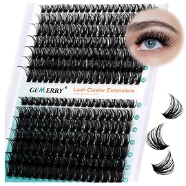 Eyelash Clusters Fluffy Lash Clusters Thick 280pcs Cluster Eyelash Extensions DIY At Home Individual Lashes Cluster Lashes by GEMERRY60P+80P-10-18mm)