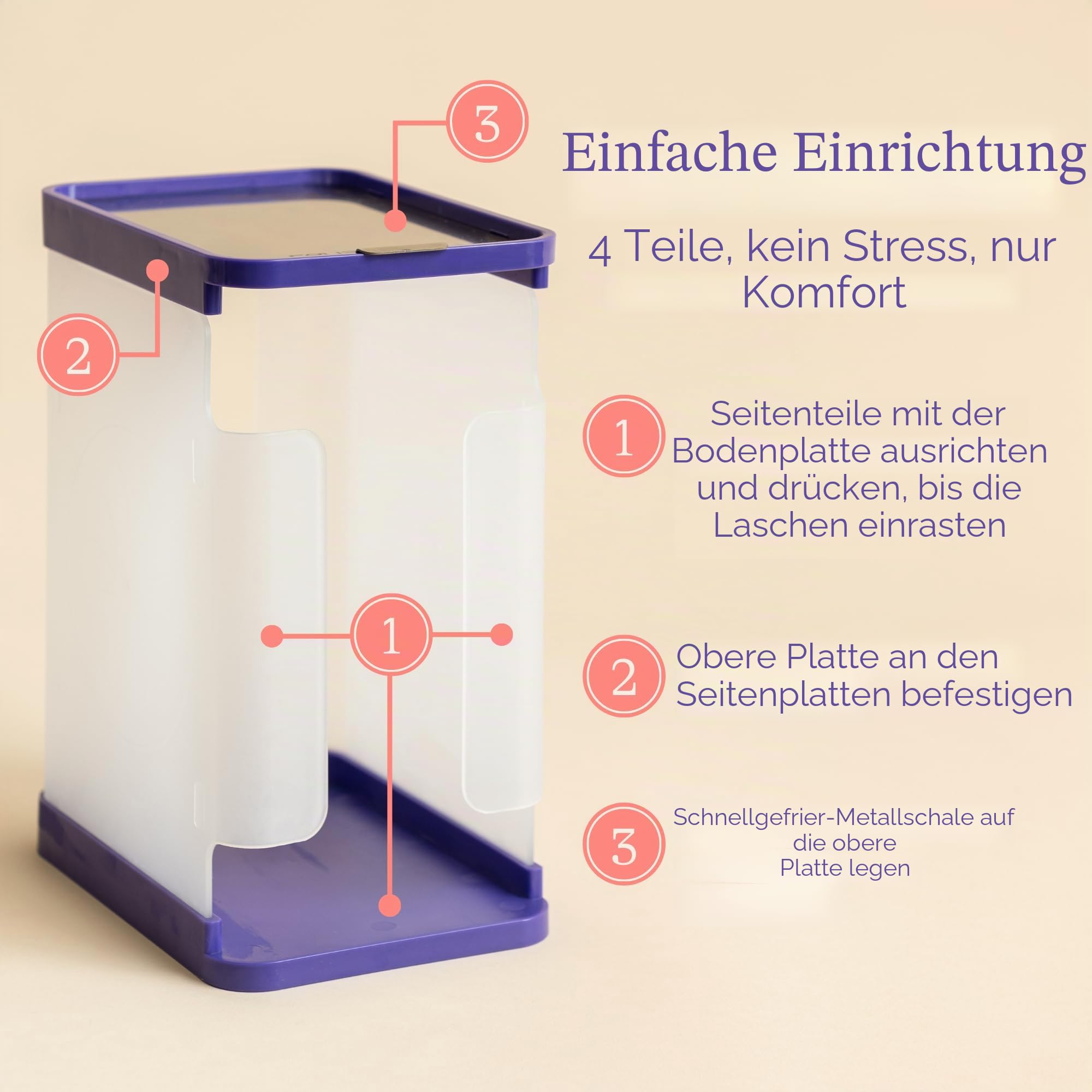 Lansinoh Muttermilch Vorratsbehälter mit Schnellgefrierschale | speichert bis zu 10 Muttermilchbeutel | ohne BPA/BPS | Gefrierbeutel vertikal und horizontal | inkl. 5 Milchbeutel