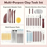Vista 3 de Kit de 48 herramientas de cerámica para esculpir, herramientas de tallado de arcilla, herramientas de cerámica para arcilla polimérica, modelado