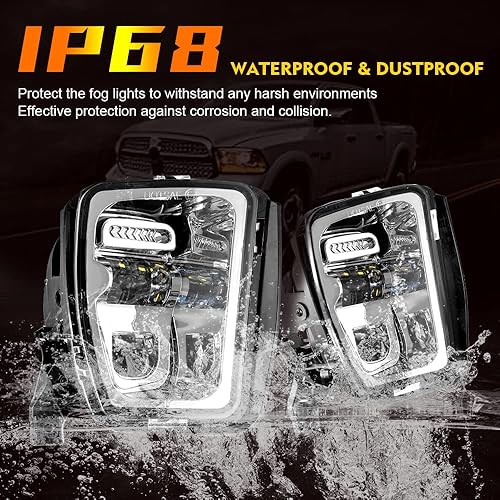 Miniatura 3 de Ram 1500 luces antiniebla LED 2013-2018 nueva versión faros antiniebla para Dodge Ram 1500 2013 2014 2015 2016 2017 2018 camión parachoques lámparas