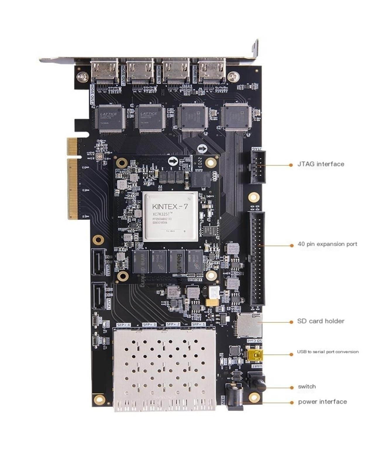 Placa de Desarrollo FPGA Kintex7 XC7K325T 7325T 4K Captura de vídeo PCIE(AV7K325 Development Board)