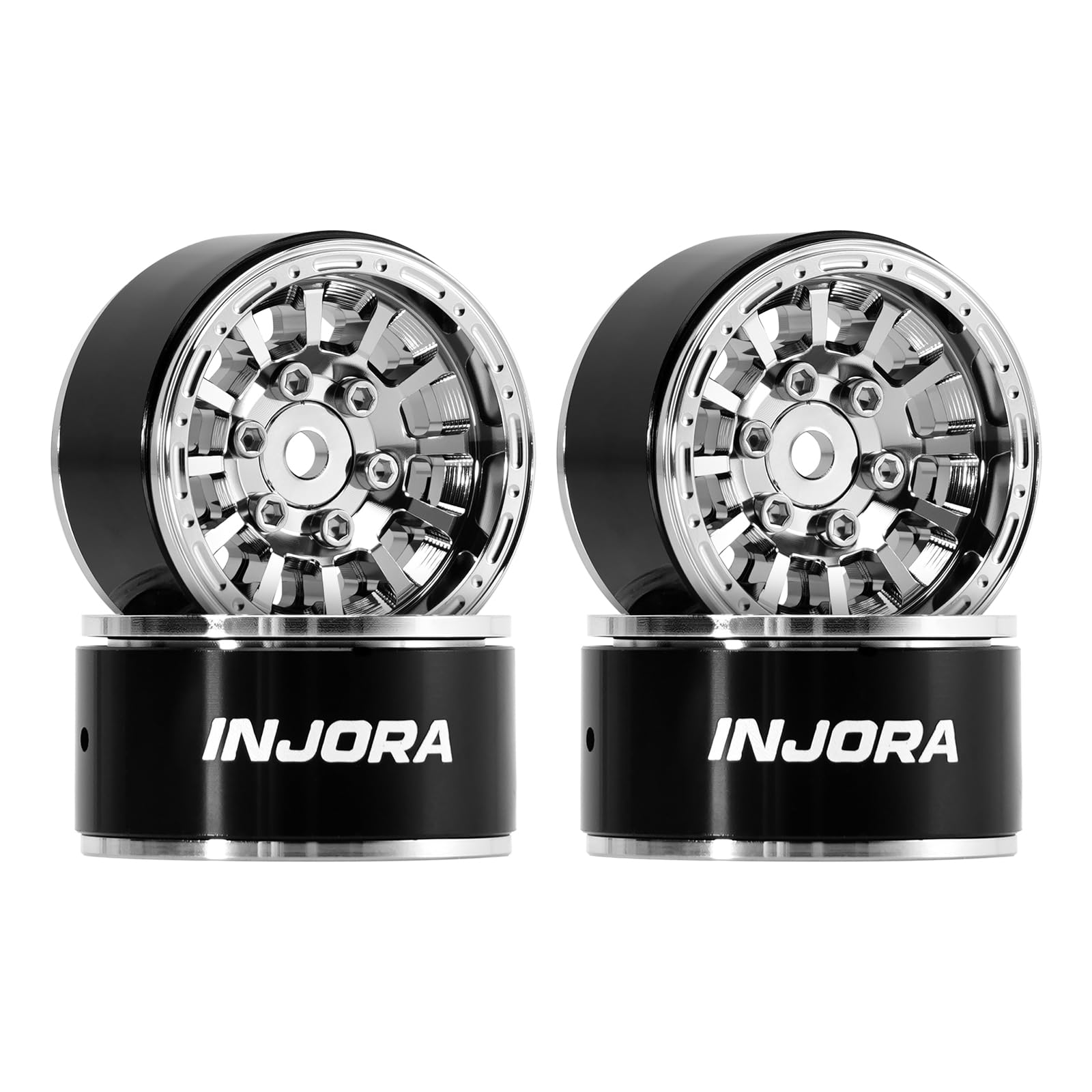 INJORA 1.0" Beadlock Wheels 0mm Offset for 1/18 1/24 RC Crawler โ image 1