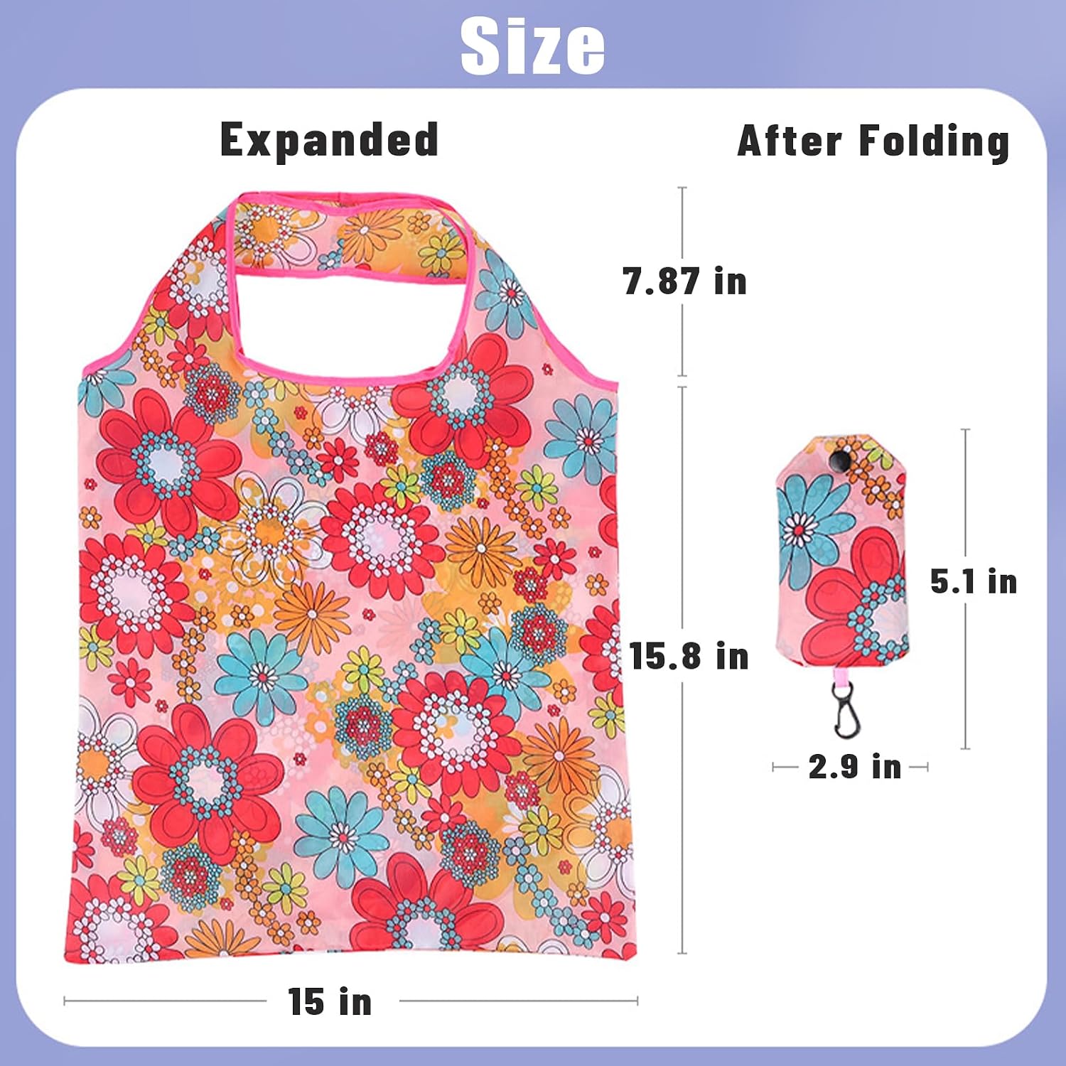 INVODA Foldable Reusable Grocery Shopping Tote Bags Eco-friendly Portable Large Nylon Travel Recycled Bags Machine Washable