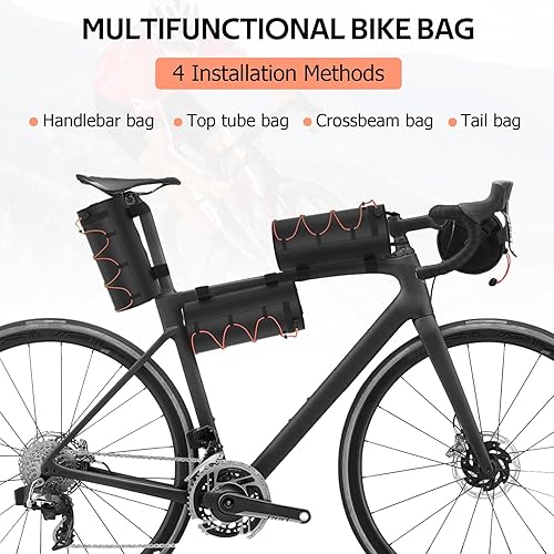 Miniatura 6 de SHINEHOME Bolsa de manillar Bolsas de bicicleta para bicicletas, bolsa de marco de bicicleta, bolsas de manillar para bicicletas, bolsa de
