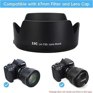 EW-73D Lens Hood for Canon RF 28-70mm F2.8 is STM & RF 24-105mm F4-7.1 is | Reversible Lens Protector,for Canon EF-S 18-135 F3.5-5.6 is USM (Fit 18-135mm USM Only),Compatible w 67mm Filters & Lens Caps