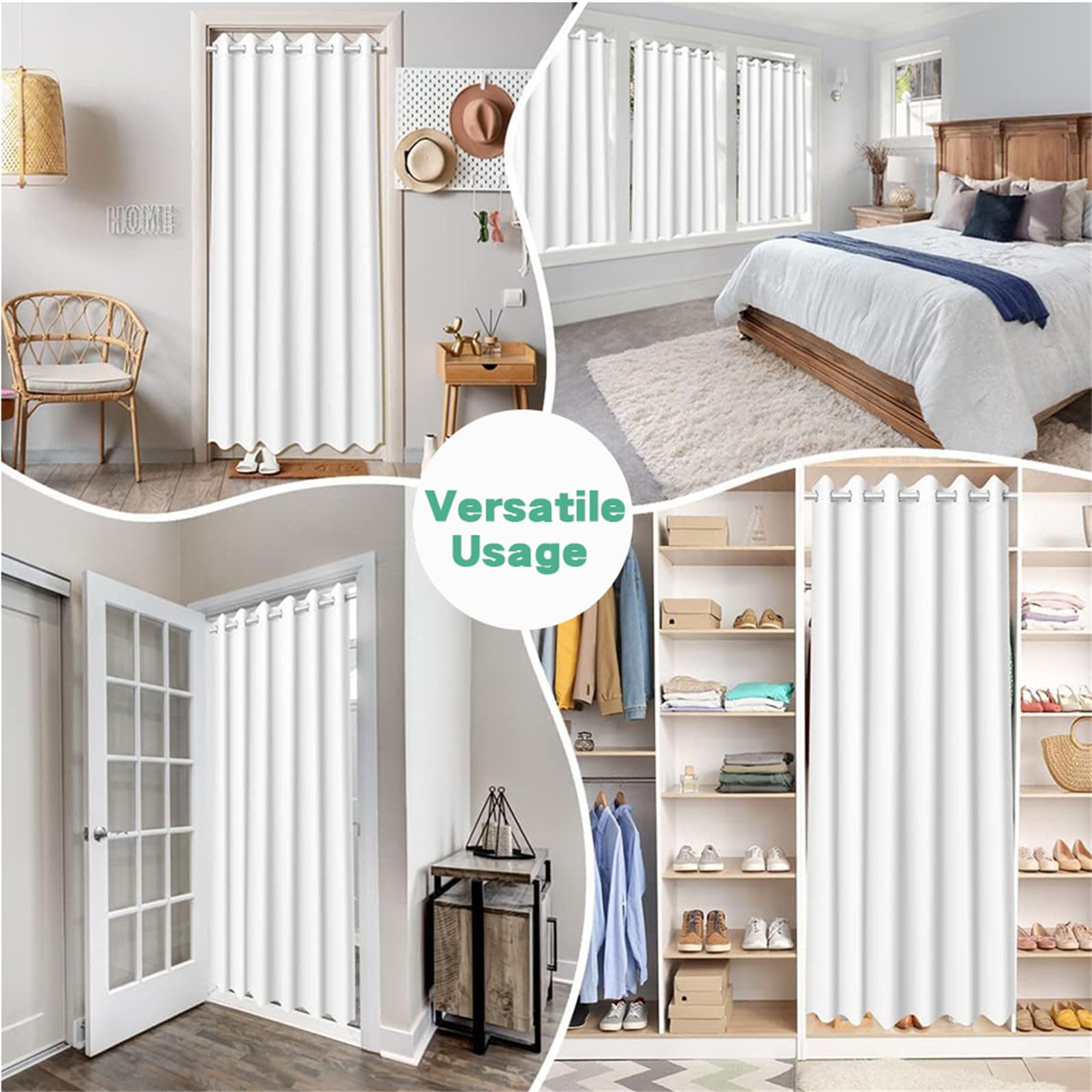 Odot Rideau de Porte Interieur Occultant, Motif Flamant Rideaux de Porte à Oeillets Rideau Isolation Thermique Anti Froid Anti Bruit pour Salon Chambre Fenetre Maison (200x180cm,Flamant Rose)