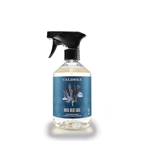 Caldrea Multi-Surface - Limpiador en aerosol para encimeras, fabricado con extracto de proteína vegetal, aroma de agave en flor de pera, 16 onzas