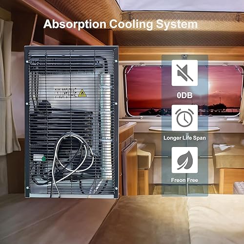 Miniatura 6 de SMETA Refrigerador semi camión de 2.1 pies cúbicos, mini refrigerador con cerradura para RV, absorción de 110 V12 V, compacto, portátil, enfriador