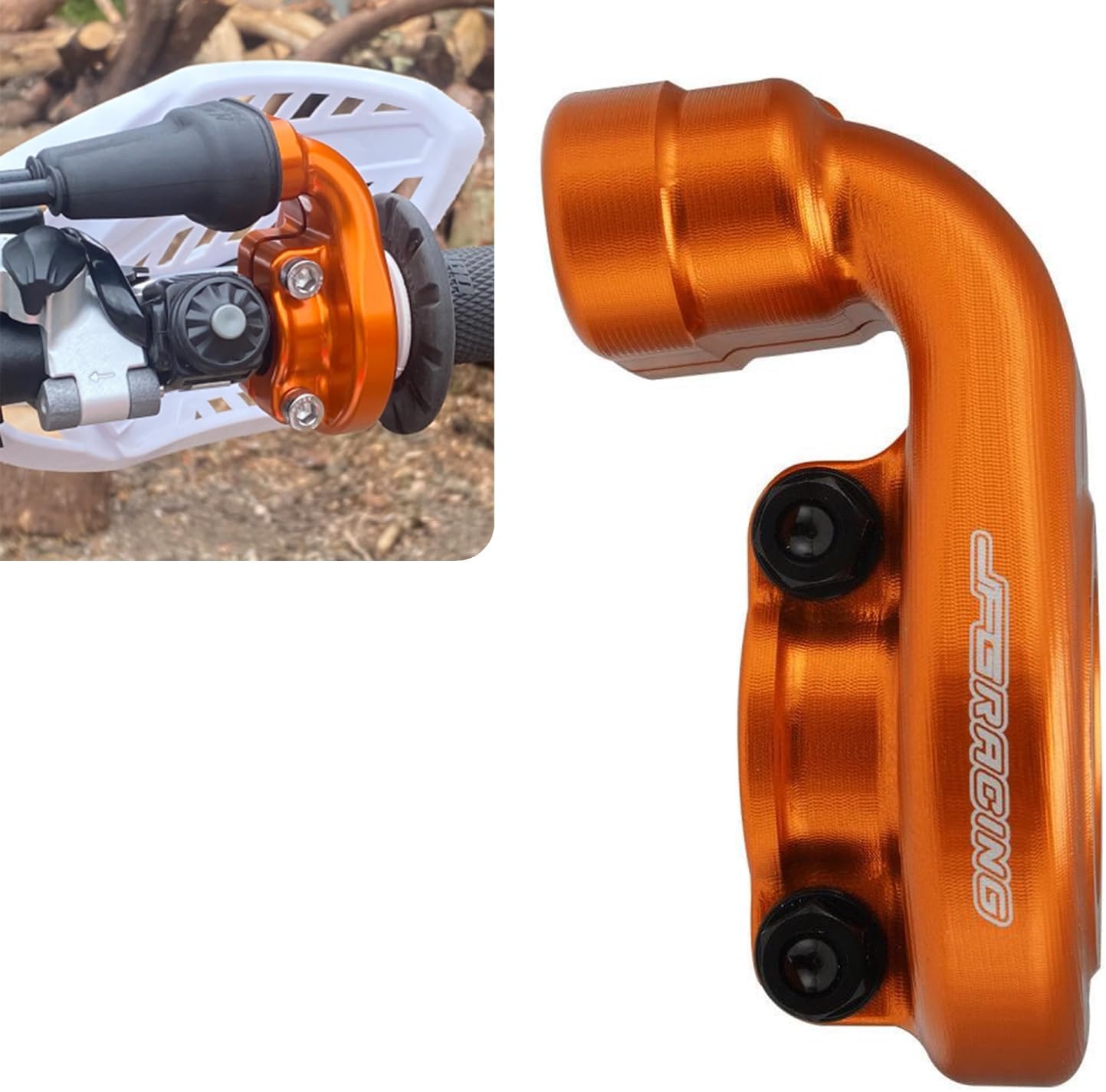 POWERPARTS Billet Aluminum Throttle Control Casing Base for KTM SXF XCF XCW SX XC FC FE FX FS TE 150/250/300/350/450/500 2015-2023 - Replaces OEM Part 79002010025 (Orange)